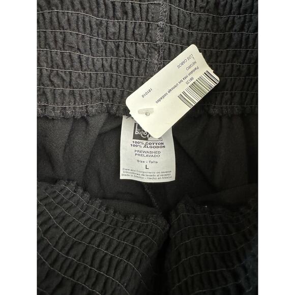 NWT Mr. Buho Black Flowy Smocked High Rise Wide Leg Crochet Beach Pants Large - Picture 10 of 10